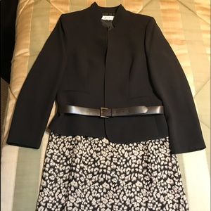 Tahari Arthur S. Levine Belted Skirt Suit